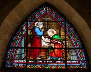 성 고스마와 성 다미아노_by Jean Besseyrias_photo by Pere Igor_in the church of Notre-Dame-de-lAssomption in Veyrines-de-Vergt_France.JPG